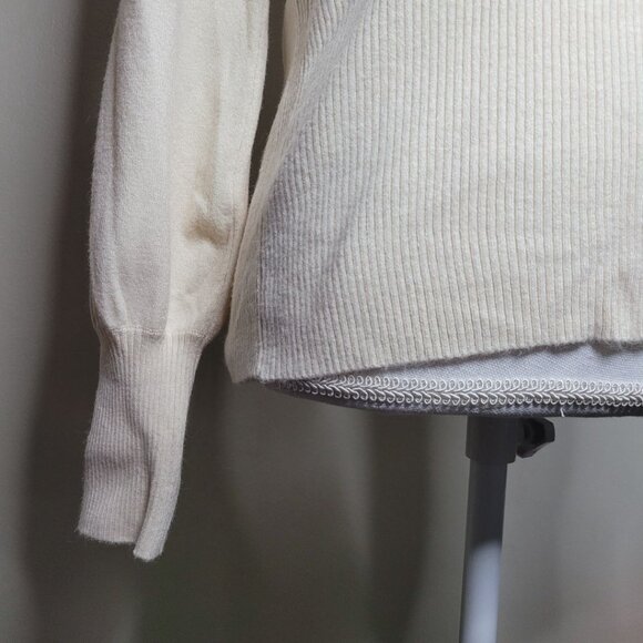 Ophelia Roe Sweater V Neck Bish Sleeve Yellow Ribbed Pullover Soft Womens Small - Picture 10 of 11